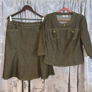 Cato Brown Jacket and Skirt Set